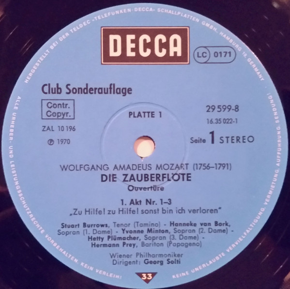 Cover zu Wolfgang Amadeus Mozart, Cristina Deutekom • Renate Holm • Pilar Lorengar • Stuart Burrows • Dietrich Fischer-Dieskau • Hermann Prey • Gerhard Stolze • Martti Talvela • Wiener Staatsoperncho