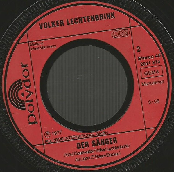 Cover zu Volker Lechtenbrink - Hitch-Hike-Baby (Kleine Rasthaus Lady) | 1977 | Vinyl | Pop | Germany