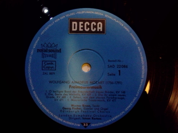 Cover zu Wolfgang Amadeus Mozart - Werner Krenn / Tom Krause / Edinburgh Festival Chorus / London Symphony Orchestra / István Kertész - Freimaurermusik - Sämtliche Kompositionen | Classical