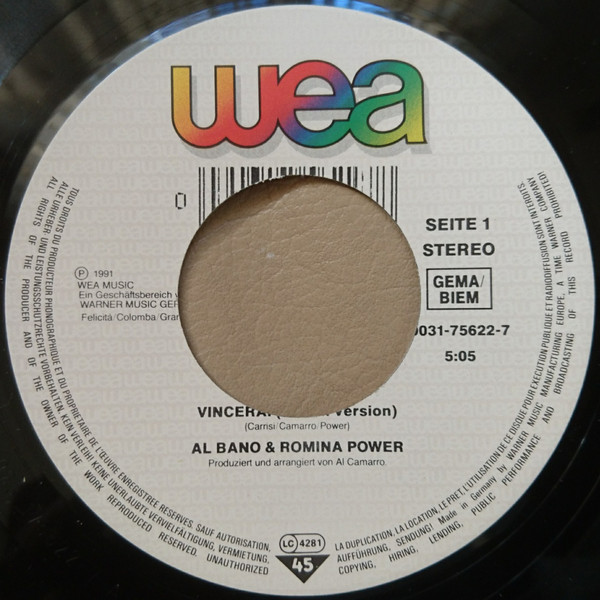 Cover zu Al Bano & Romina Power - Vincerai | Vinyl, 45 RPM, 7