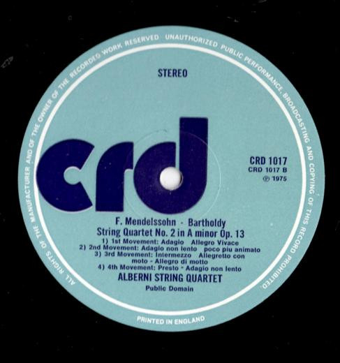Cover zu The Alberni Quartet - Schumann - String Quartet No. 3 / Mendelssohn - String Quartet No. 2 | 1975 | Vinyl, LP, Stereo | Classical | UK