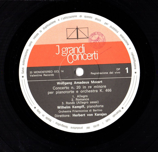 Cover zu Wolfgang Amadeus Mozart - Wilhelm Kempff, Herbert von Karajan / Wilhelm Backhaus, Karl Böhm - Concerti Per Pianoforte N.20 K 466 / N.27 K 595 | 1982 | Vinyl, LP, Stereo, Mono | Classical