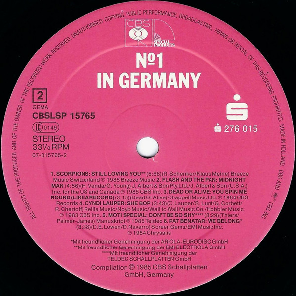 Cover zu Various - № 1 In Germany | 1985 | Vinyl, LP, Compilation | Electronic, Rock, Pop | Germany