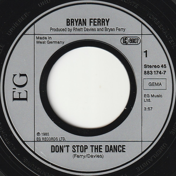 Cover zu Bryan Ferry - Don't Stop The Dance | Vinyl, Stereo, 45 RPM, 7