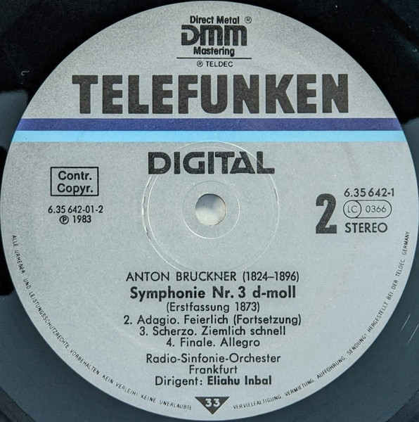 Cover zu Anton Bruckner, Radio-Sinfonie-Orchester Frankfurt, Eliahu Inbal - Symphonies Nos. 3, 4 & 8 | 1983 | Vinyl | Classical | Germany