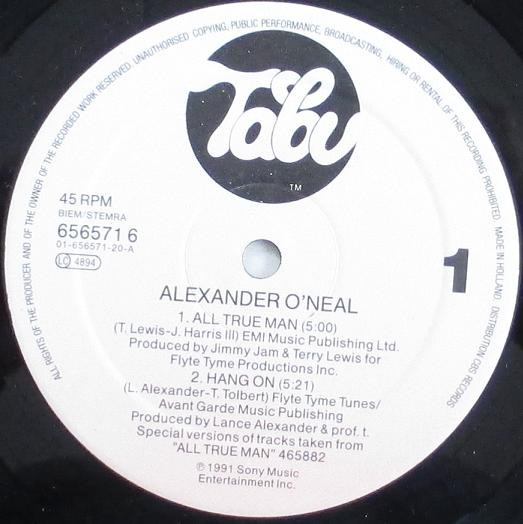 Cover zu Alexander O'Neal - All True Man | 1991 | Vinyl, 12