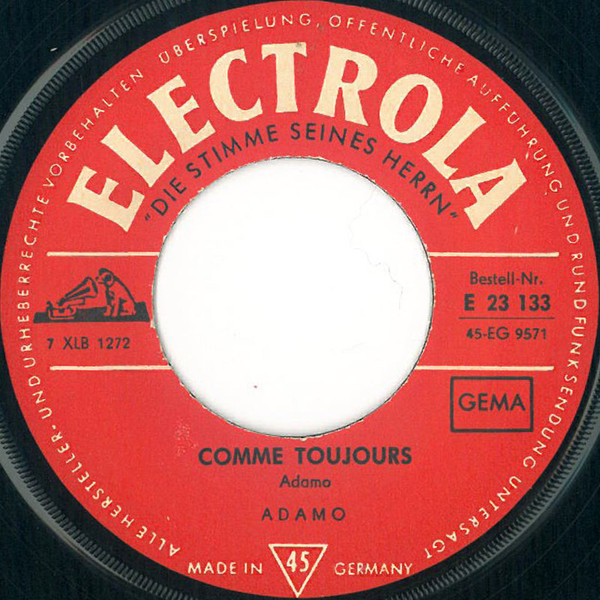 Cover zu Adamo - Comme Toujours / J'aime | 1965 | Vinyl, 45 RPM, 7