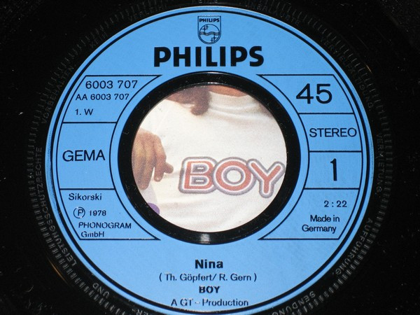 Cover zu Boy (20) - Nina / Sage Mir | 1978 | Vinyl, 45 RPM, 7